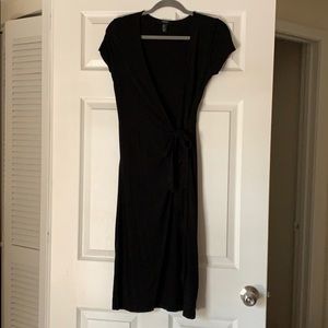 Wrap around black dress